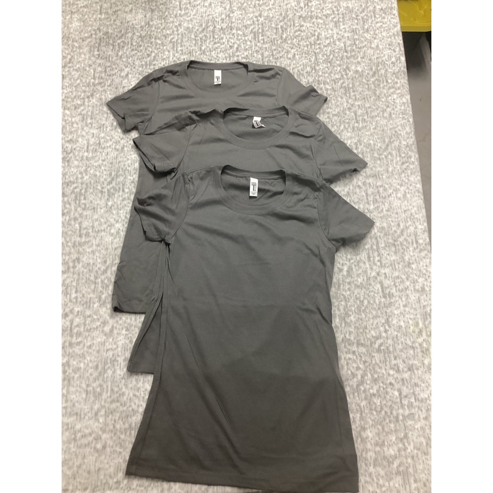 Next Level Ideal T Womens XS Dark Gray Crew Neck Short Sleeve T-Shirt Lot of 3